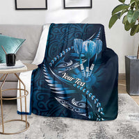 Personalised All Blue New Zealand Darts Blanket Aoteroa Fern Maori Galaxy Style LT14 - Polynesian Pride