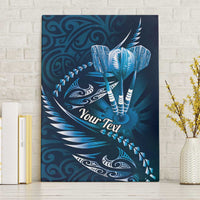Personalised All Blue New Zealand Darts Canvas Wall Art Aoteroa Fern Maori Galaxy Style LT14 Without Frame Blue - Polynesian Pride