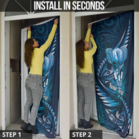 Personalised All Blue New Zealand Darts Door Cover Aoteroa Fern Maori Galaxy Style - Polynesian Pride
