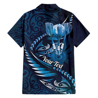 Personalised All Blue New Zealand Darts Hawaiian Shirt Aoteroa Fern Maori Galaxy Style LT14 - Polynesian Pride
