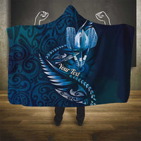 Personalised All Blue New Zealand Darts Hooded Blanket Aoteroa Fern Maori Galaxy Style LT14 - Polynesian Pride
