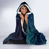 Personalised All Blue New Zealand Darts Hooded Blanket Aoteroa Fern Maori Galaxy Style LT14 - Polynesian Pride