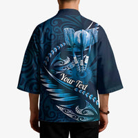 Personalised All Blue New Zealand Darts Kimono Aoteroa Fern Maori Galaxy Style - Polynesian Pride