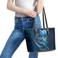 Personalised All Blue New Zealand Darts Leather Tote Bag Aoteroa Fern Maori Galaxy Style LT14 - Polynesian Pride