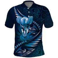 Personalised All Blue New Zealand Darts Polo Shirt Aoteroa Fern Maori Galaxy Style