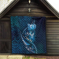 Personalised All Blue New Zealand Darts Quilt Aoteroa Fern Maori Galaxy Style LT14 - Polynesian Pride