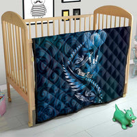 Personalised All Blue New Zealand Darts Quilt Aoteroa Fern Maori Galaxy Style LT14 - Polynesian Pride