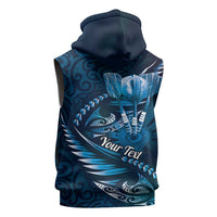 Personalised All Blue New Zealand Darts Sleeveless Hoodie Aoteroa Fern Maori Galaxy Style - Polynesian Pride