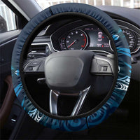 All Blue New Zealand Darts Steering Wheel Cover Aoteroa Fern Maori Galaxy Style LT14 - Polynesian Pride