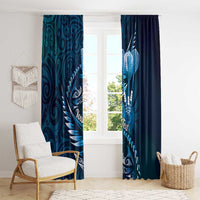 Personalised All Blue New Zealand Darts Window Curtain Aoteroa Fern Maori Galaxy Style LT14 - Polynesian Pride