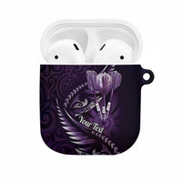 Personalised All Purple New Zealand Darts AirPods Case Aoteroa Fern Maori Galaxy Style - Polynesian Pride