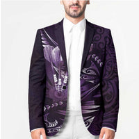 Personalised All Purple New Zealand Darts Blazer Aoteroa Fern Maori Galaxy Style - Polynesian Pride