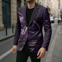 Personalised All Purple New Zealand Darts Blazer Aoteroa Fern Maori Galaxy Style - Polynesian Pride