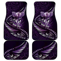 Personalised All Purple New Zealand Darts Car Mats Aoteroa Fern Maori Galaxy Style LT14 - Polynesian Pride