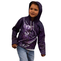 Personalised All Purple New Zealand Darts Kid Hoodie Aoteroa Fern Maori Galaxy Style LT14 - Polynesian Pride