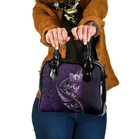 Personalised All Purple New Zealand Darts Shoulder Handbag Aoteroa Fern Maori Galaxy Style LT14 One Size Purple - Polynesian Pride