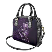 Personalised All Purple New Zealand Darts Shoulder Handbag Aoteroa Fern Maori Galaxy Style LT14 - Polynesian Pride
