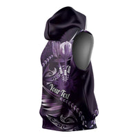 Personalised All Purple New Zealand Darts Sleeveless Hoodie Aoteroa Fern Maori Galaxy Style - Polynesian Pride