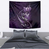 Personalised All Purple New Zealand Darts Tapestry Aoteroa Fern Maori Galaxy Style LT14 - Polynesian Pride