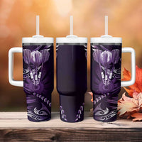 All Purple New Zealand Darts Tumbler With Handle Aoteroa Fern Maori Galaxy Style LT14 - Polynesian Pride