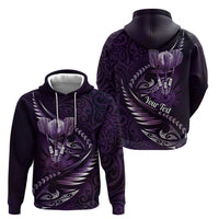 Personalised All Purple New Zealand Darts Zip Hoodie Aoteroa Fern Maori Galaxy Style LT14 - Polynesian Pride