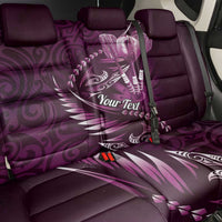 Personalised All Pink New Zealand Darts Back Car Seat Cover Aoteroa Fern Maori Galaxy Style LT14 - Polynesian Pride