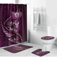 Personalised All Pink New Zealand Darts Bathroom Set Aoteroa Fern Maori Galaxy Style - Polynesian Pride