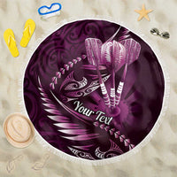 Personalised All Pink New Zealand Darts Beach Blanket Aoteroa Fern Maori Galaxy Style LT14 One Size 150cm Pink - Polynesian Pride