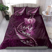 Personalised All Pink New Zealand Darts Bedding Set Aoteroa Fern Maori Galaxy Style LT14 - Polynesian Pride