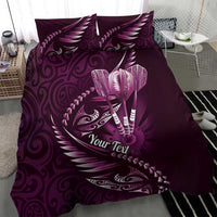 Personalised All Pink New Zealand Darts Bedding Set Aoteroa Fern Maori Galaxy Style LT14 - Polynesian Pride