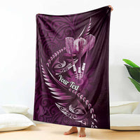 Personalised All Pink New Zealand Darts Blanket Aoteroa Fern Maori Galaxy Style LT14 - Polynesian Pride