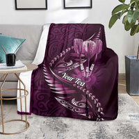 Personalised All Pink New Zealand Darts Blanket Aoteroa Fern Maori Galaxy Style LT14 - Polynesian Pride