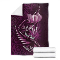 Personalised All Pink New Zealand Darts Blanket Aoteroa Fern Maori Galaxy Style LT14 - Polynesian Pride