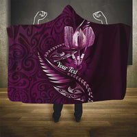 Personalised All Pink New Zealand Darts Hooded Blanket Aoteroa Fern Maori Galaxy Style LT14 - Polynesian Pride