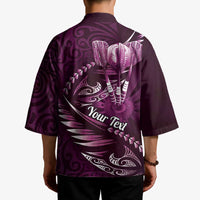 Personalised All Pink New Zealand Darts Kimono Aoteroa Fern Maori Galaxy Style - Polynesian Pride