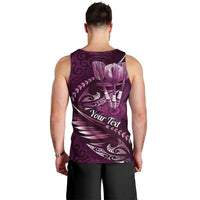 Personalised All Pink New Zealand Darts Men Tank Top Aoteroa Fern Maori Galaxy Style LT14 - Polynesian Pride