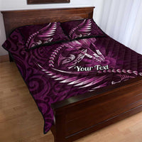 Personalised All Pink New Zealand Darts Quilt Bed Set Aoteroa Fern Maori Galaxy Style LT14 - Polynesian Pride