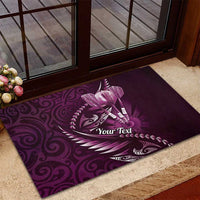 Personalised All Pink New Zealand Darts Rubber Doormat Aoteroa Fern Maori Galaxy Style LT14 - Polynesian Pride