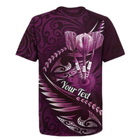 Personalised All Pink New Zealand Darts Rugby Jersey Aoteroa Fern Maori Galaxy Style LT14 - Polynesian Pride