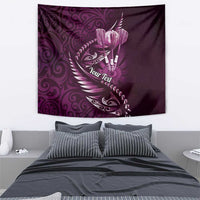 Personalised All Pink New Zealand Darts Tapestry Aoteroa Fern Maori Galaxy Style LT14 - Polynesian Pride