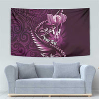 Personalised All Pink New Zealand Darts Tapestry Aoteroa Fern Maori Galaxy Style LT14 - Polynesian Pride