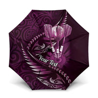 Personalised All Pink New Zealand Darts Umbrella Aoteroa Fern Maori Galaxy Style - Polynesian Pride