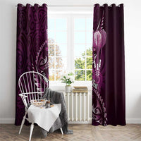 Personalised All Pink New Zealand Darts Window Curtain Aoteroa Fern Maori Galaxy Style LT14 - Polynesian Pride