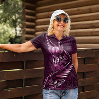 Personalised All Pink New Zealand Darts Women Polo Shirt Aoteroa Fern Maori Galaxy Style LT14 - Polynesian Pride