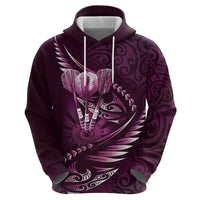 Personalised All Pink New Zealand Darts Zip Hoodie Aoteroa Fern Maori Galaxy Style LT14 - Polynesian Pride