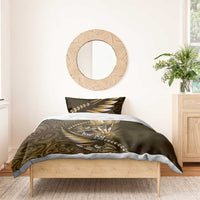 Personalised All Gold New Zealand Darts Bedding Set Aoteroa Fern Maori Galaxy Style LT14 - Polynesian Pride