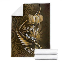 Personalised All Gold New Zealand Darts Blanket Aoteroa Fern Maori Galaxy Style LT14 - Polynesian Pride
