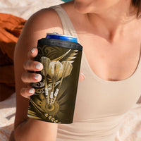 All Gold New Zealand Darts 4 in 1 Can Cooler Tumbler Aoteroa Fern Maori Galaxy Style LT14 - Polynesian Pride
