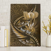 Personalised All Gold New Zealand Darts Canvas Wall Art Aoteroa Fern Maori Galaxy Style LT14 Without Frame Gold - Polynesian Pride