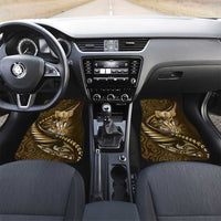 Personalised All Gold New Zealand Darts Car Mats Aoteroa Fern Maori Galaxy Style LT14 Set 2pcs - Front Gold - Polynesian Pride